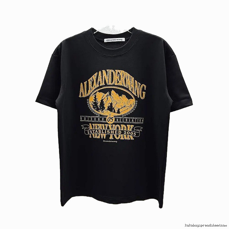Alexander Wang Vintage-style Printed Black T-Shirt
