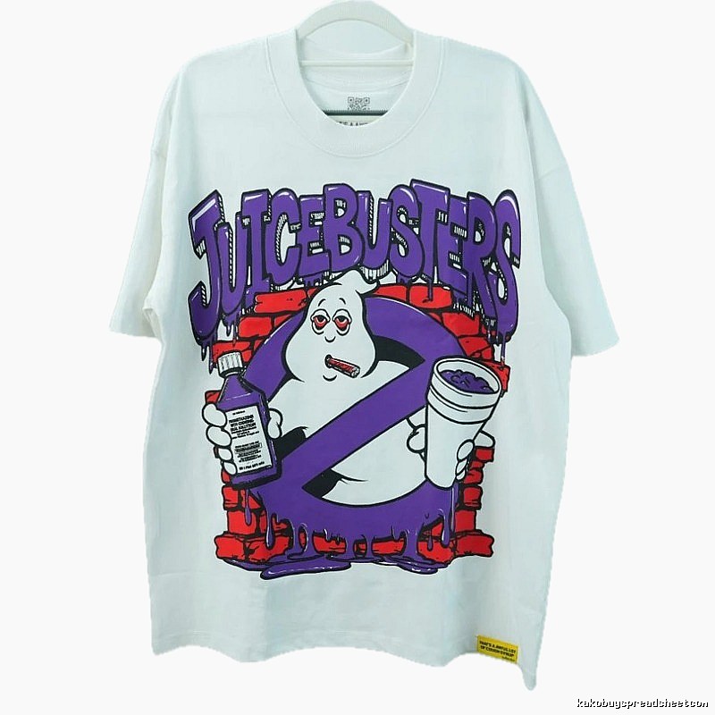 American Streetwear Brand Ghost Print White Short-sleeve T-shirt