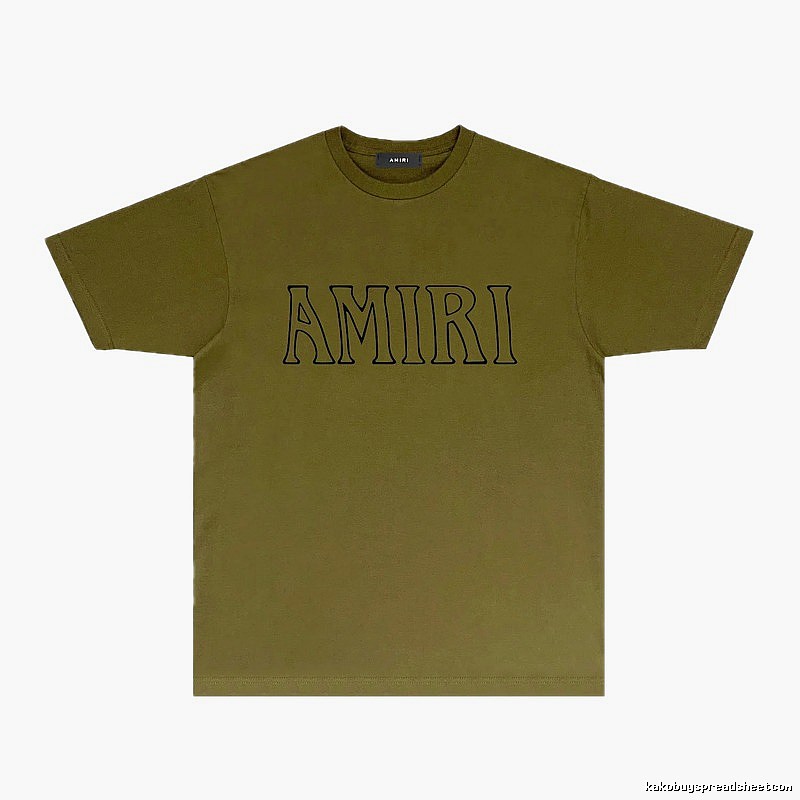 AMIRI Basic Style Minimalist Olive Green T-shirt