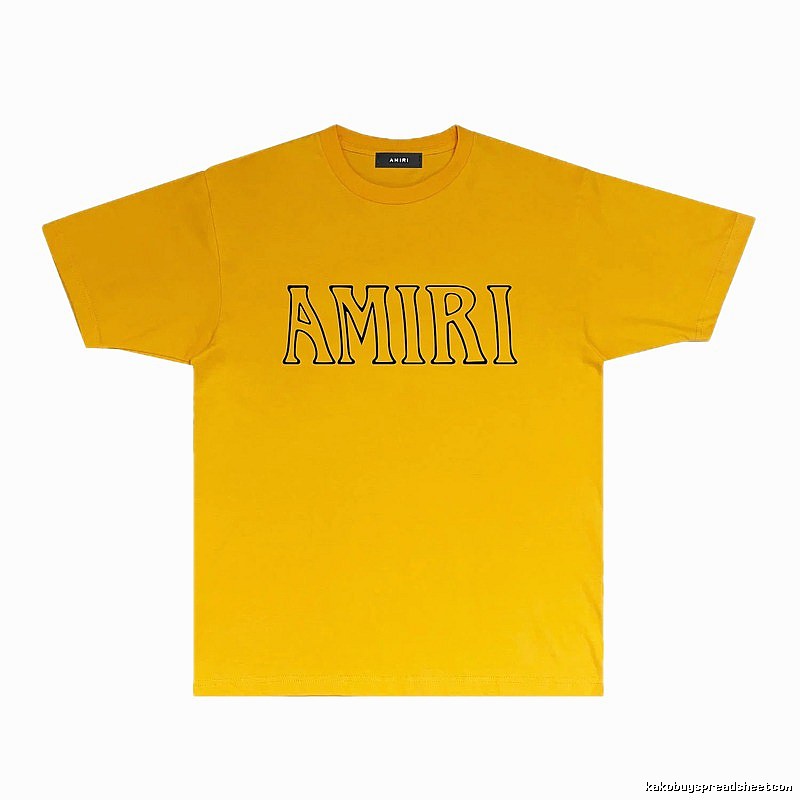 AMIRI minimalist style yellow T-shirt