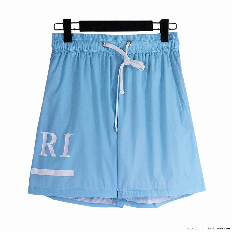AMIRI Print Collection Street Style Light Blue Shorts