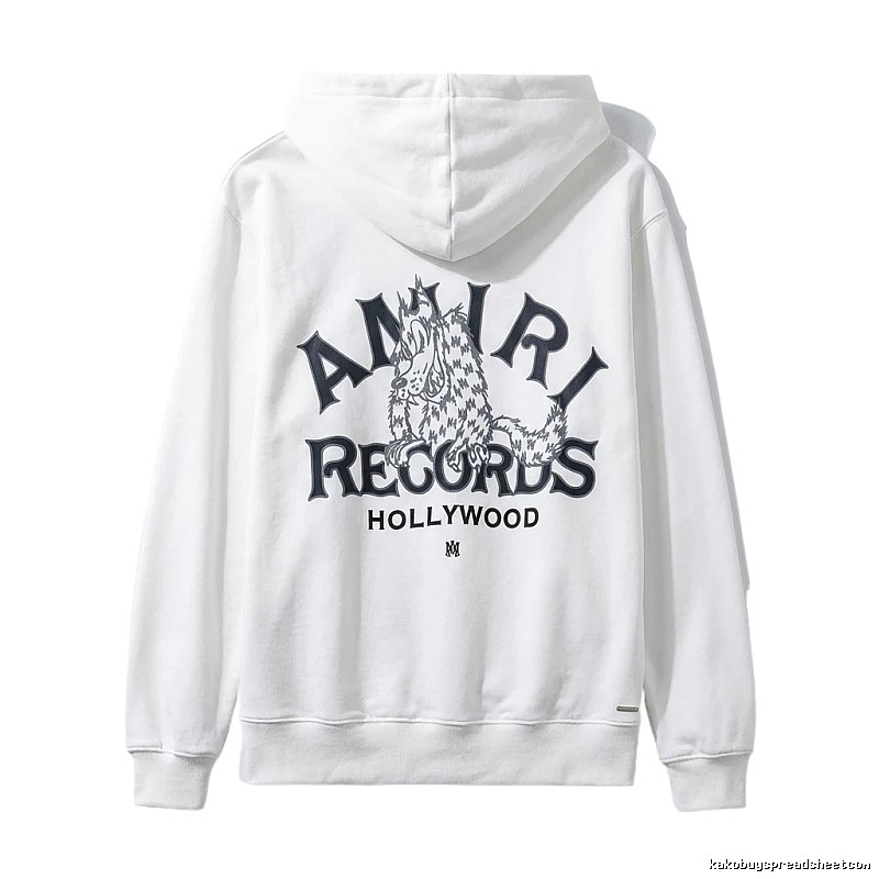 AMIRI RECORDS Series White Trendy and Cool Sweatshirt