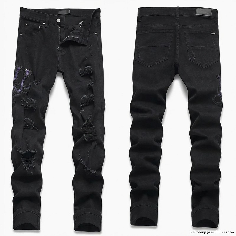 AMIRI Ripped Trendy Black Pants
