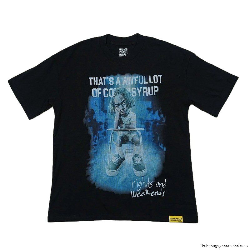AwfulLot Portrait Print Street Style Black Short-sleeve T-shirt