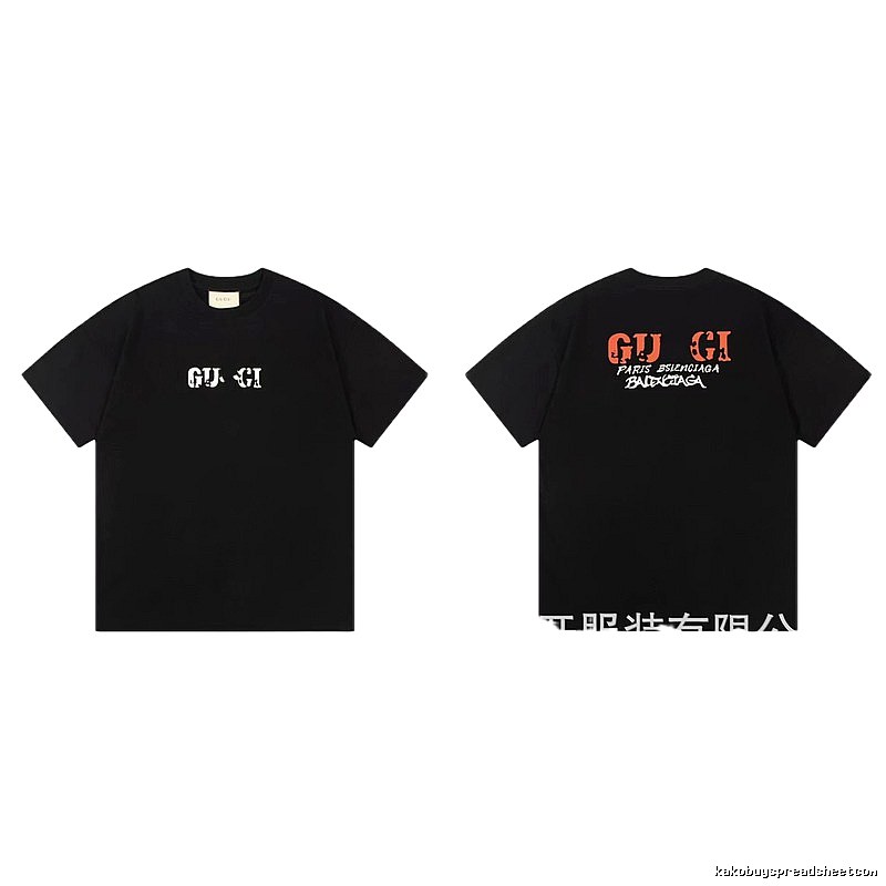 Balenciaga Co-branded Street Style Printed Black T-Shirt