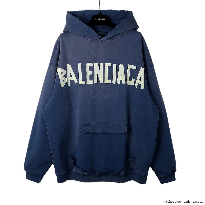 Balenciaga letter-style blue sweatshirt