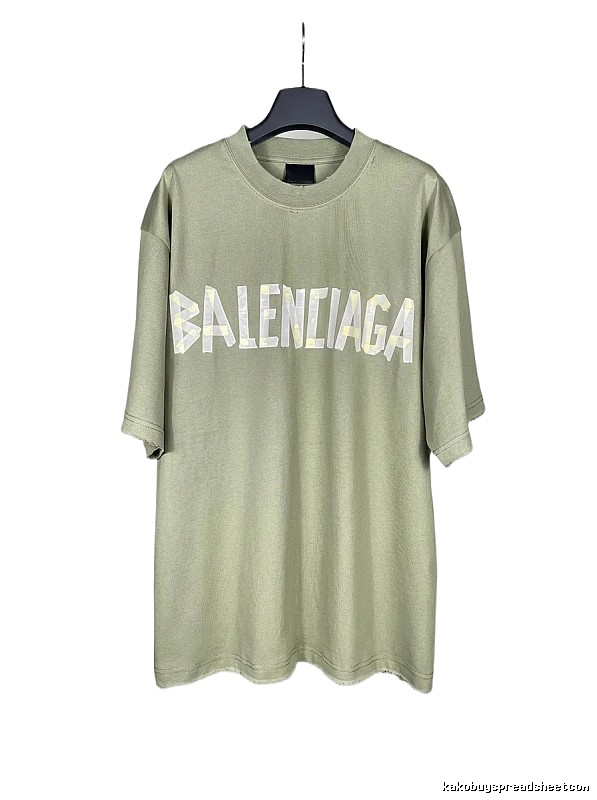 Balenciaga letter-style olive green T-shirt