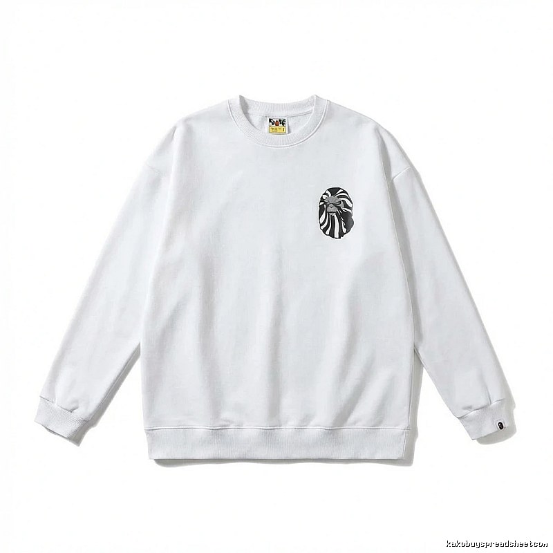 Bape Ape Head Minimalist Style White Sweatshirt