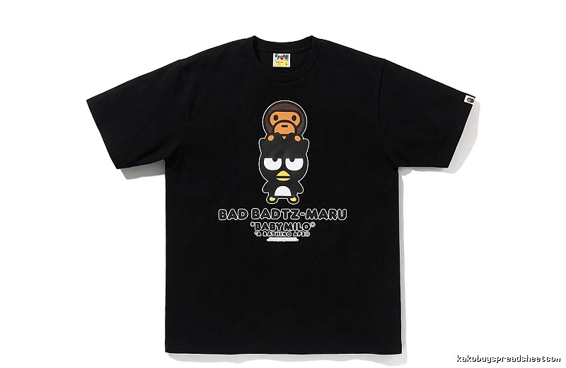 Bape Cartoon Trendy and Cool Style Black T-shirt
