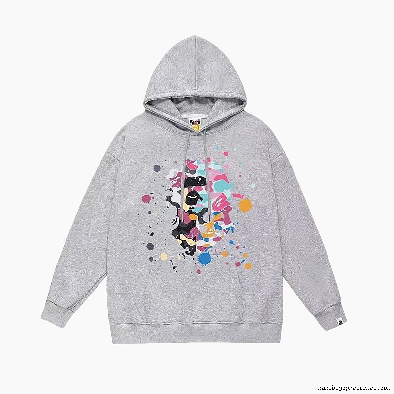 Bape splatter - ink style grey hoodie