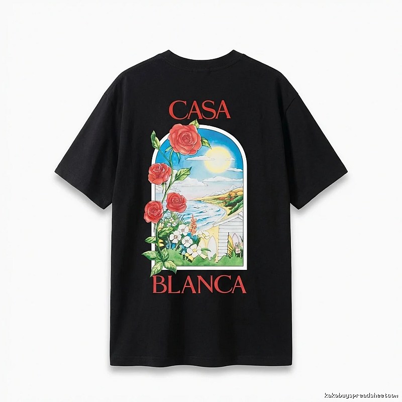 Casablanca - printed casual - style black T - shirt