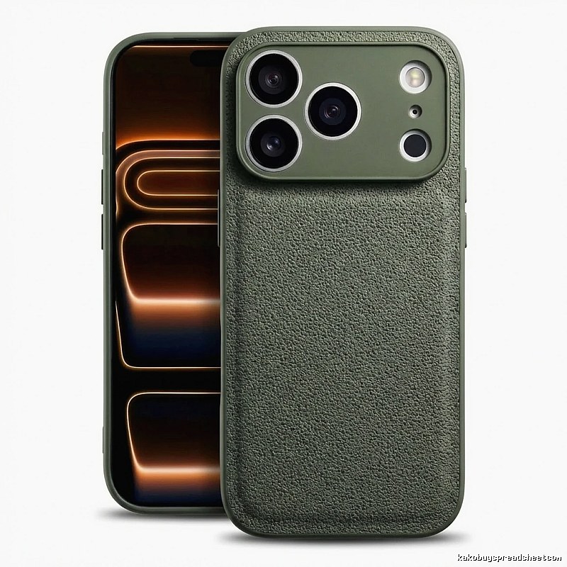 CASETiFY Leather Style Olive Green iPhone Case