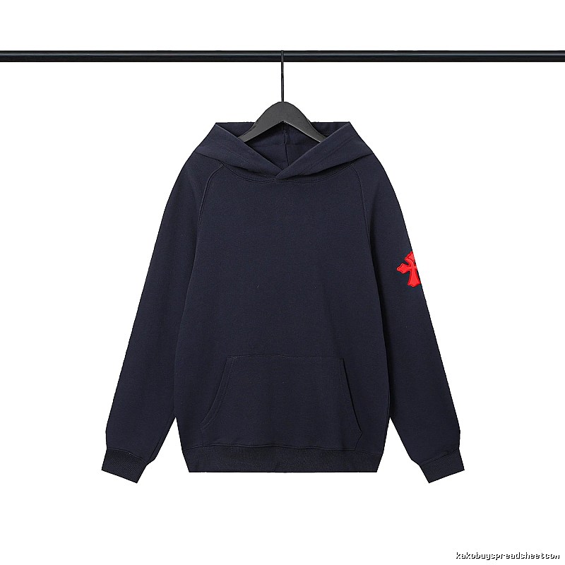 Chrome Hearts 2089-83 Navy Cross Graphic Hoodie Sport Casual