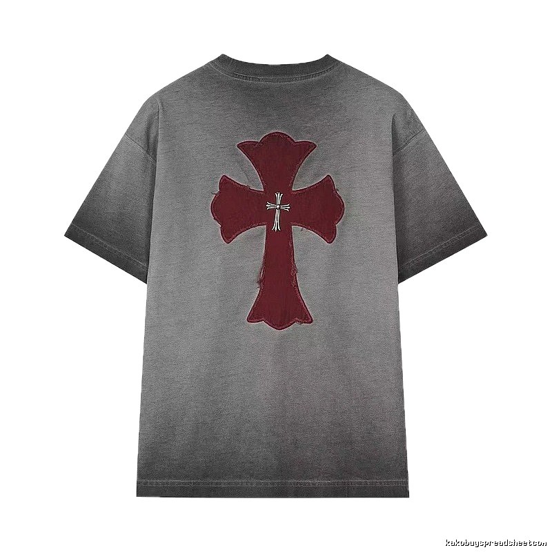 Chrome Hearts Cross Series Vintage Distressed Smoky Gray T-Shirt
