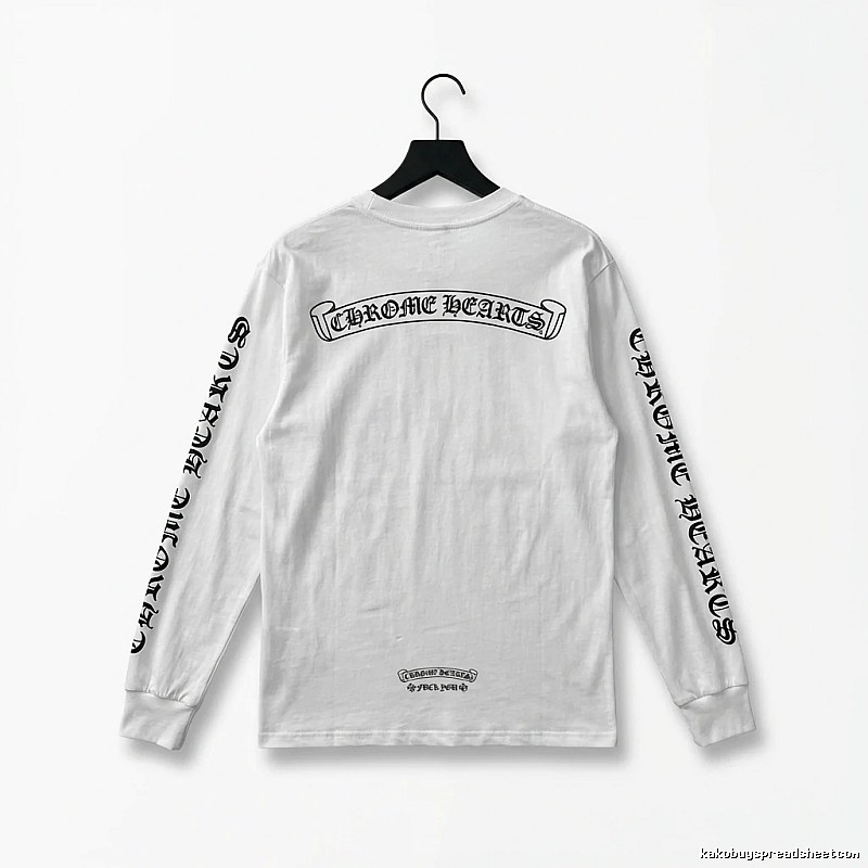 Chrome Hearts Gothic Style White Long-sleeved Shirt