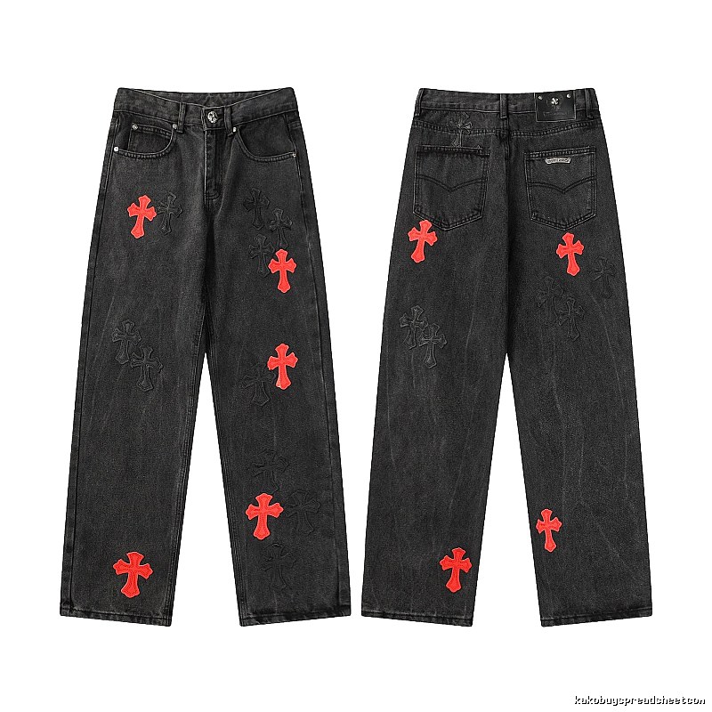 Chrome Hearts Premium Style Graphic jeans Light Denim Jeans for Minimal Outfits