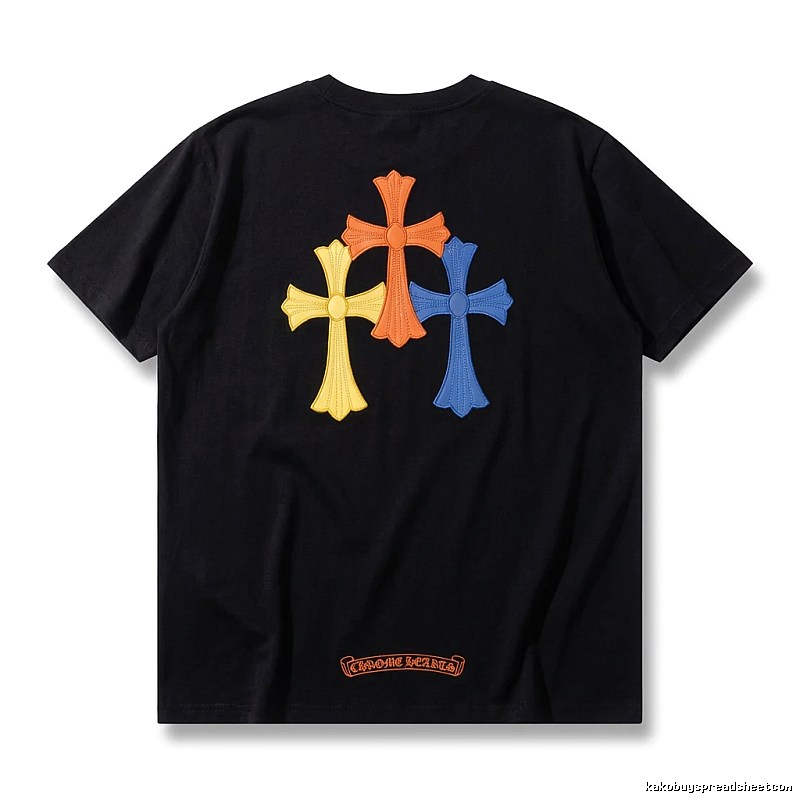 Chrome Hearts Three-color Cross Black Short-sleeve Shirt