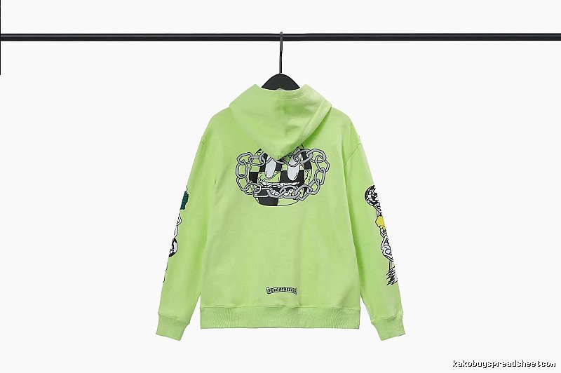 Chrome Hearts Urban Cross graphic hoodie Black Blue Cross with Casual Appeal