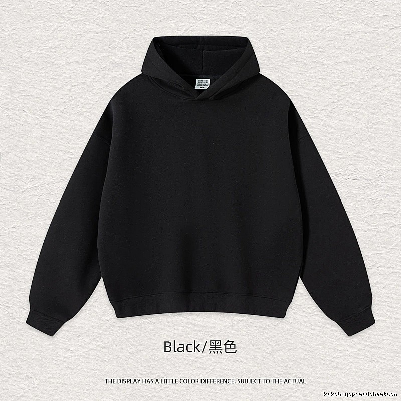 Classic Blank pullover hoodie Black Minimal A for Daily Styling