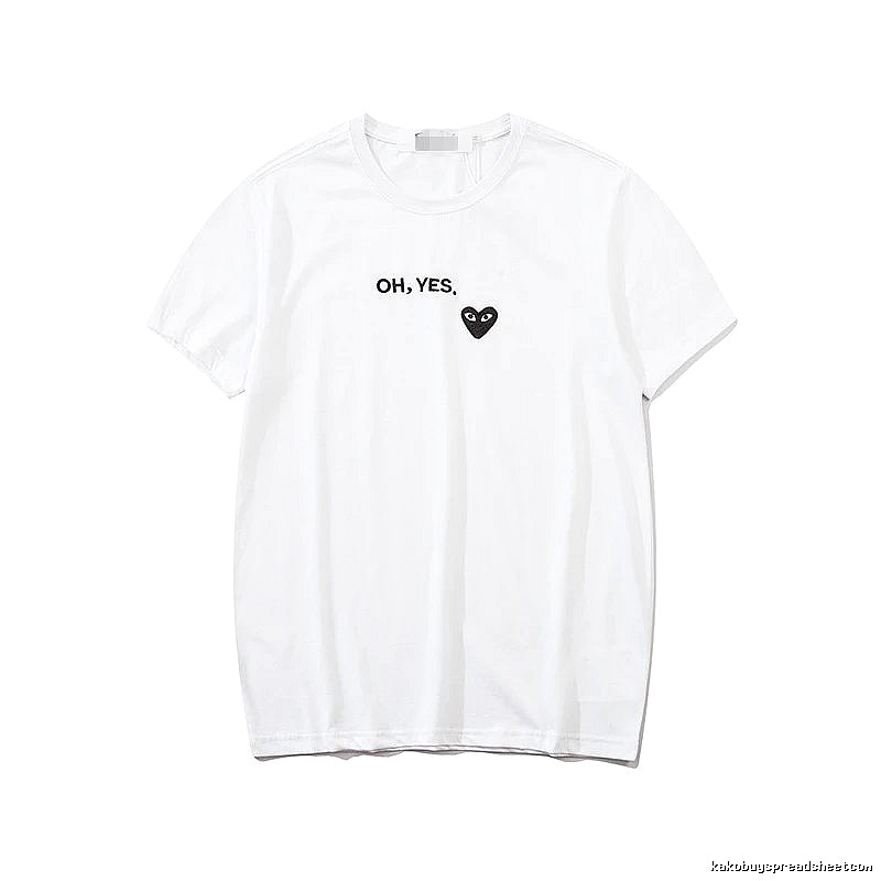 Comme des Garcons PLAY 2021-87 White Style 2187 Heart Logo T-Shirt Statement Graphic