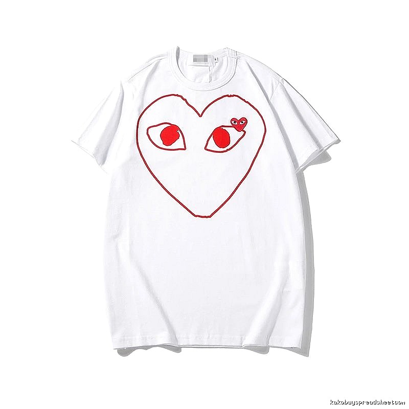 Comme des Garcons PLAY 2023-13 Red Style 2313 Heart Logo T-Shirt Minimal Look