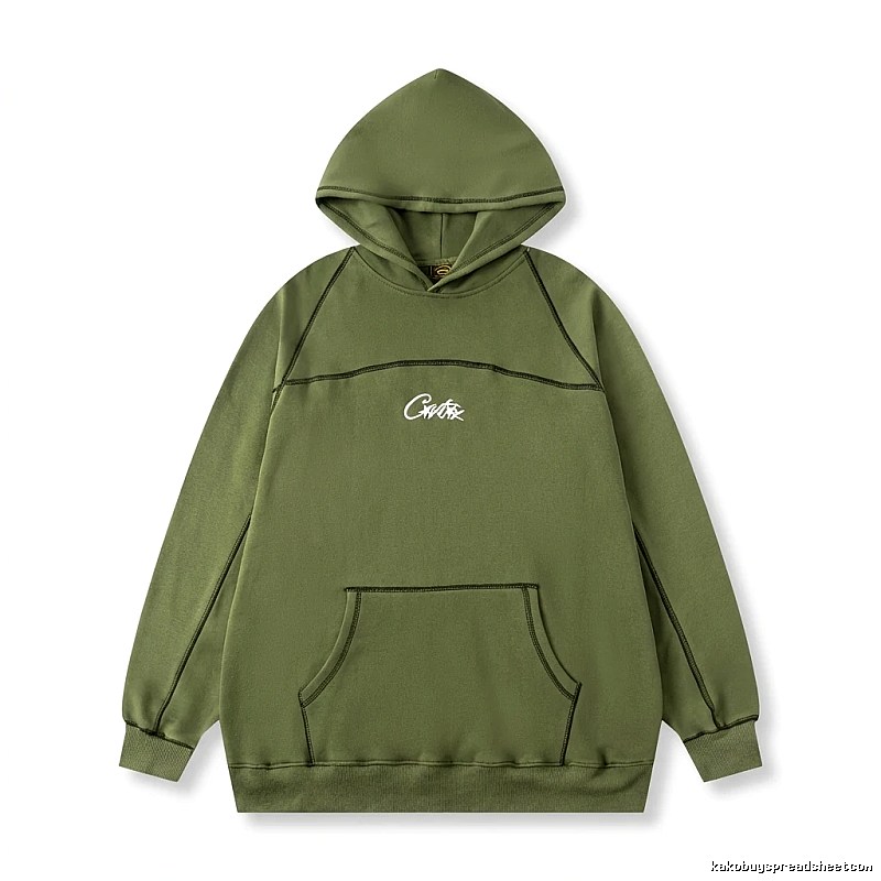 Corteiz minimalist style olive green sweatshirt