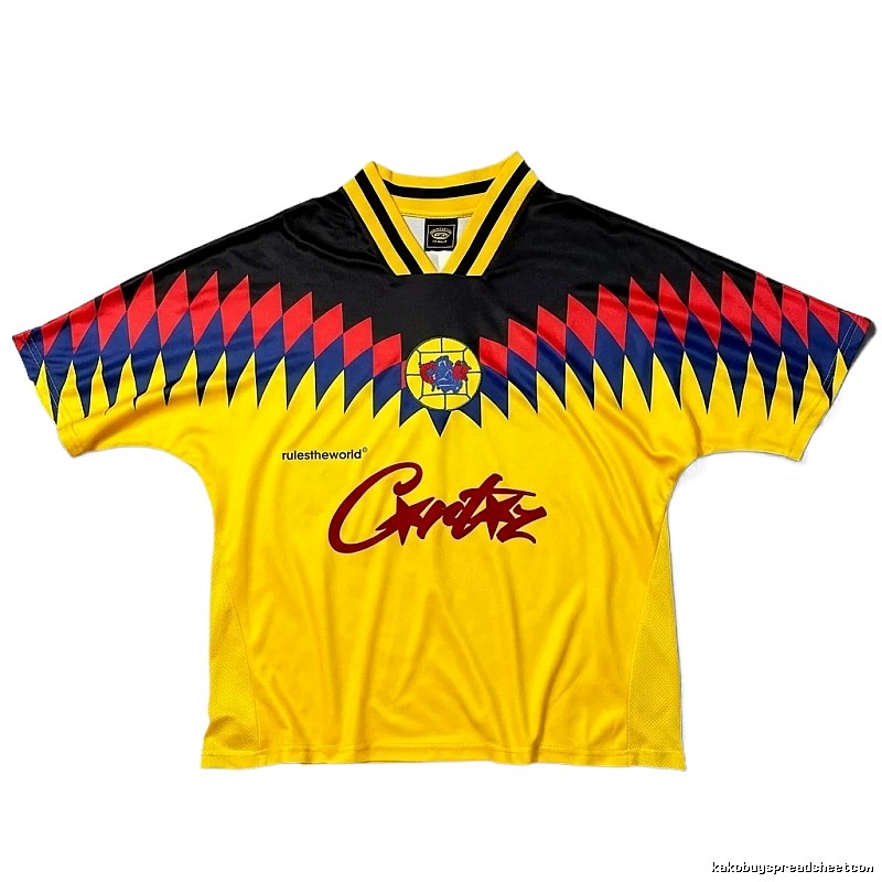 Corteiz sporty yellow and black short-sleeved shirt