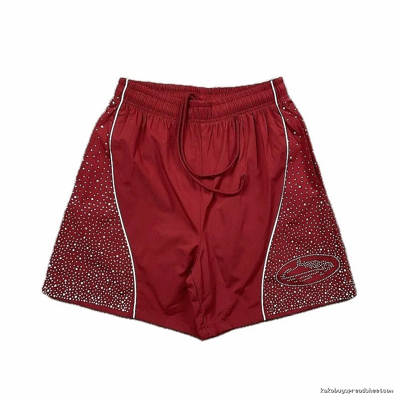 Corteiz Starry Street Style Burgundy Shorts