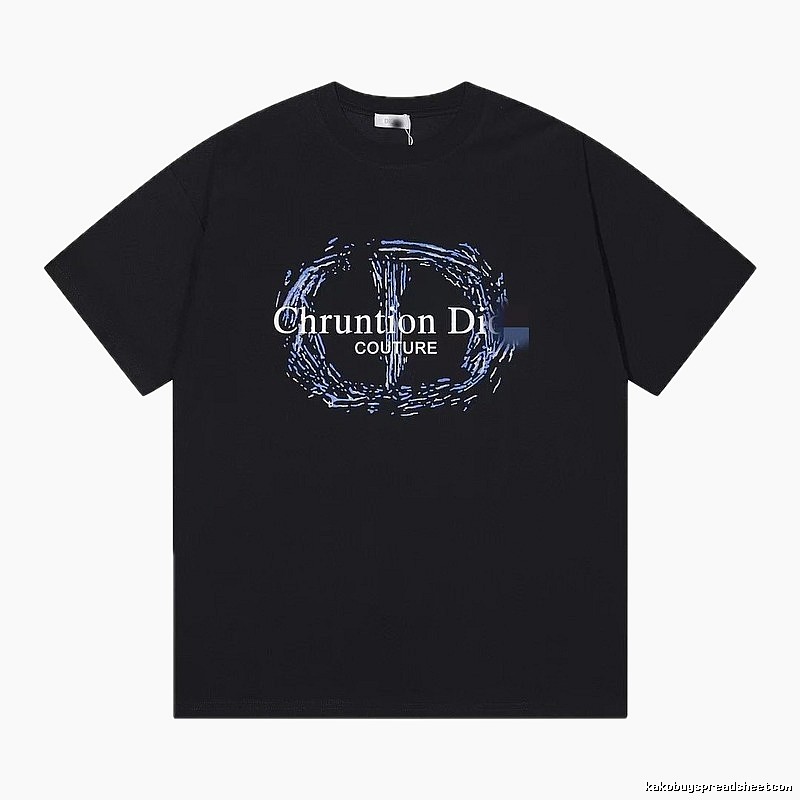 Dior Haute Couture Graffiti-style Black Short-sleeve T-shirt