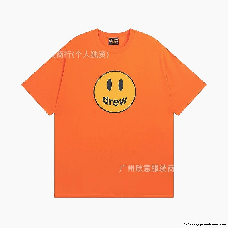 DREW Smiley Series Street Style Orange Short Sleeve T-shirt