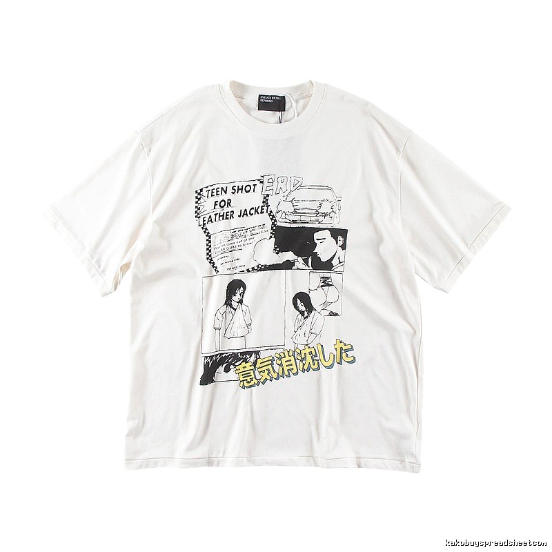 ERD Comic Print Street Style Off-white T-shirt