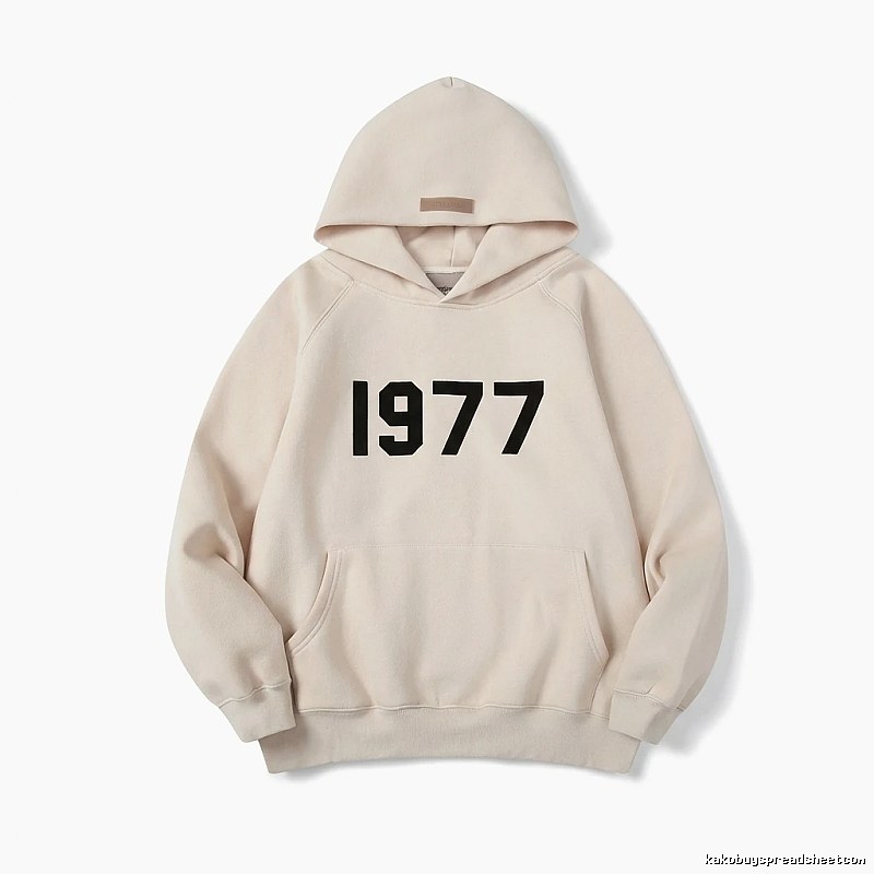 ESSENTIALS 1977 Series Minimalist Style Beige Hoodie
