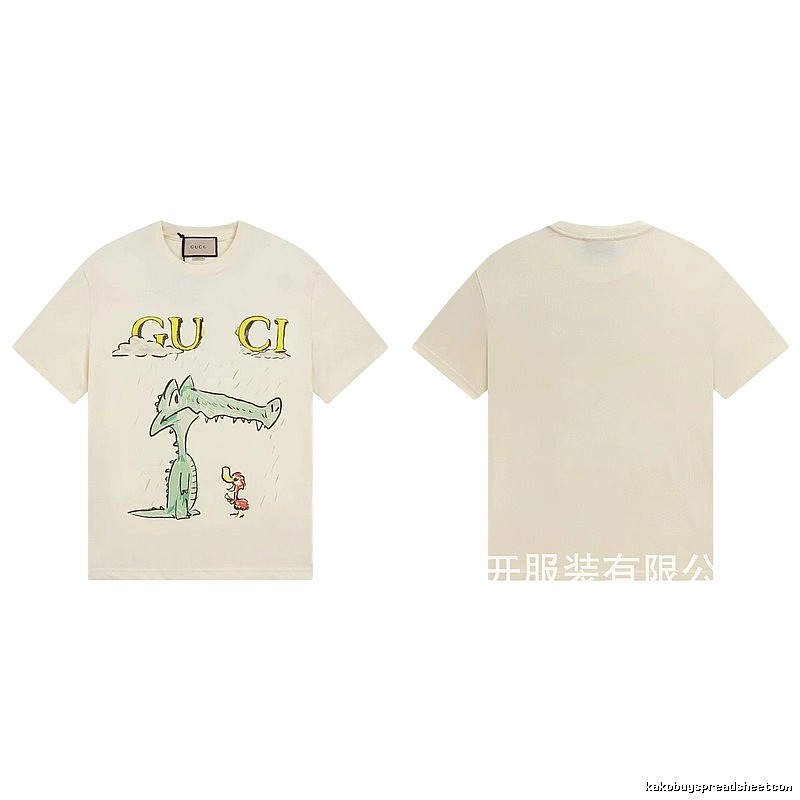 Gucci Crocodile Print Childlike Off-white T-Shirt