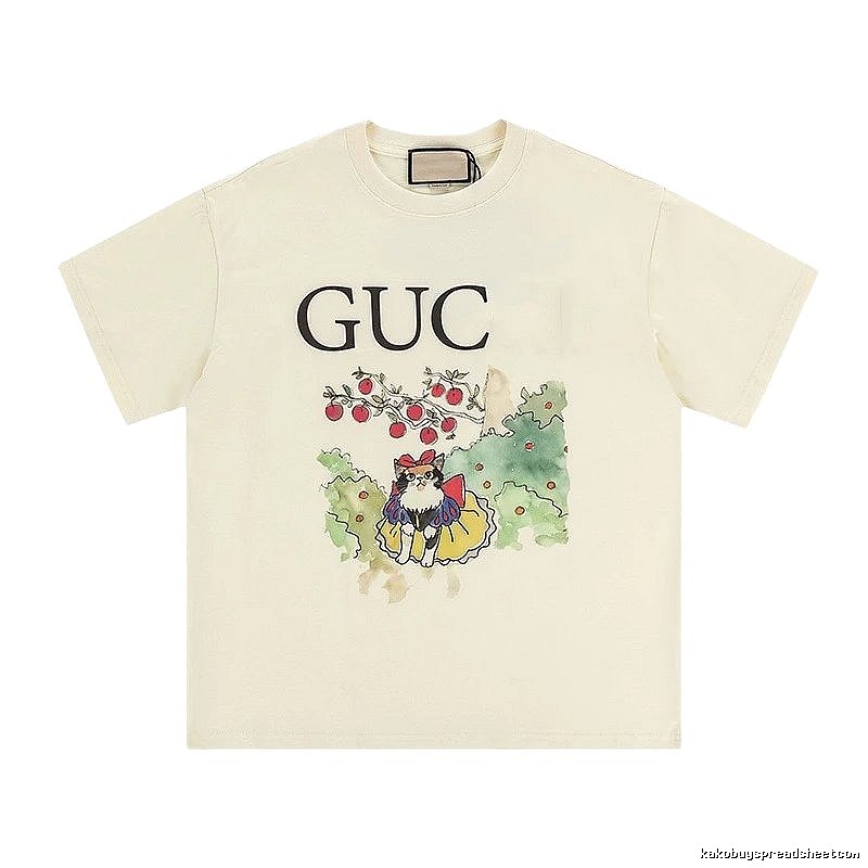 Gucci Vintage-style Cat Print Off-white T-Shirt