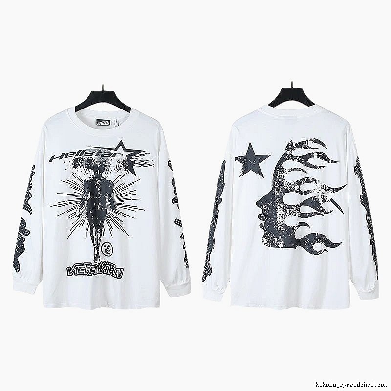 Hellstar dark style white long-sleeved shirt