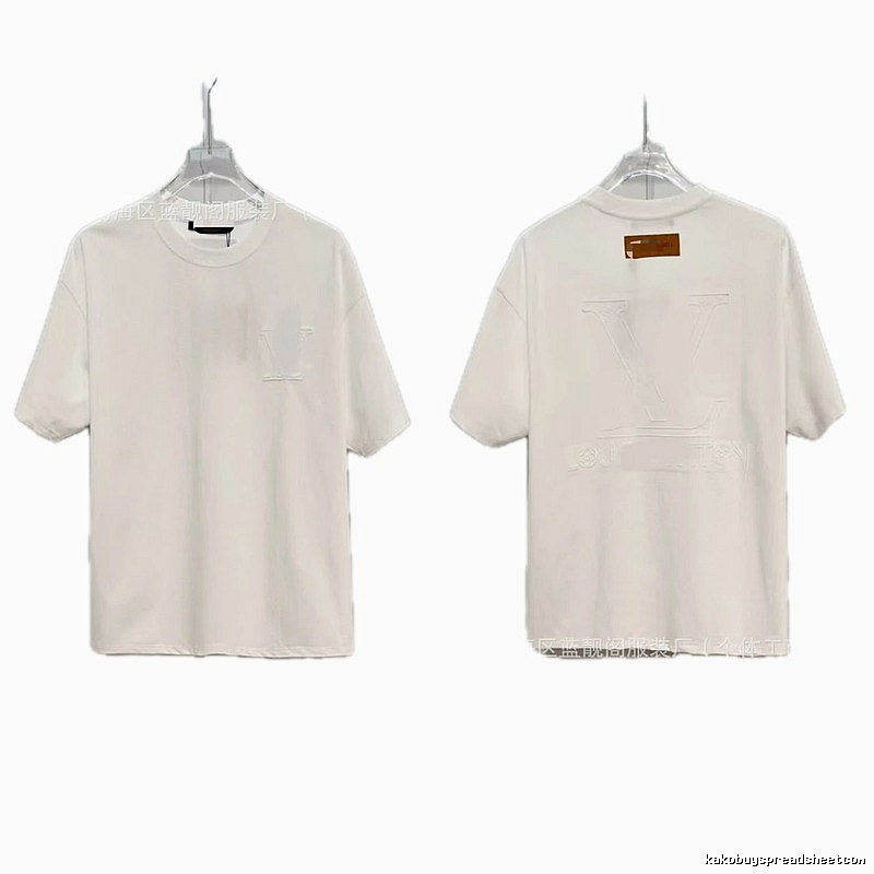 Louis Vuitton Embossed Minimalist Style White Short-sleeve T-shirt