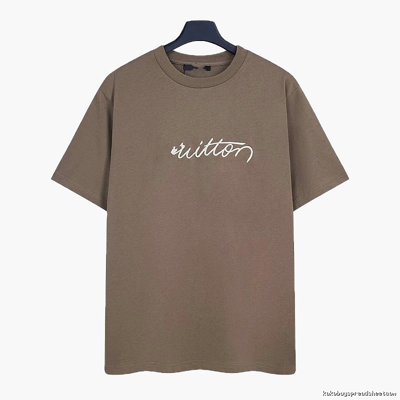 Louis Vuitton Signature Minimalist Khaki Short-sleeve T-Shirt