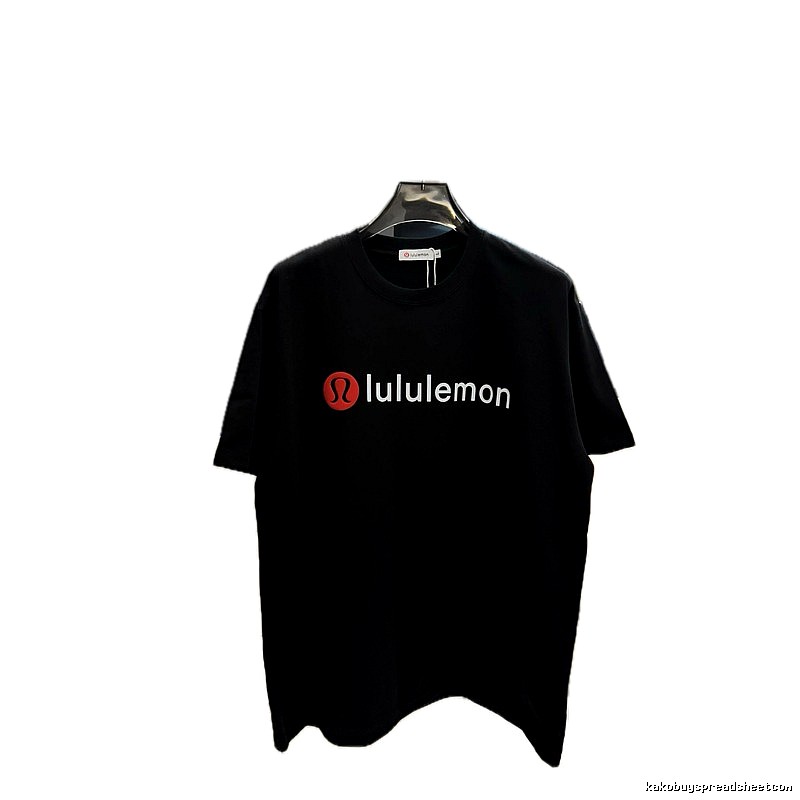 lululemon Printed Casual Style Black Short-sleeve T-shirt