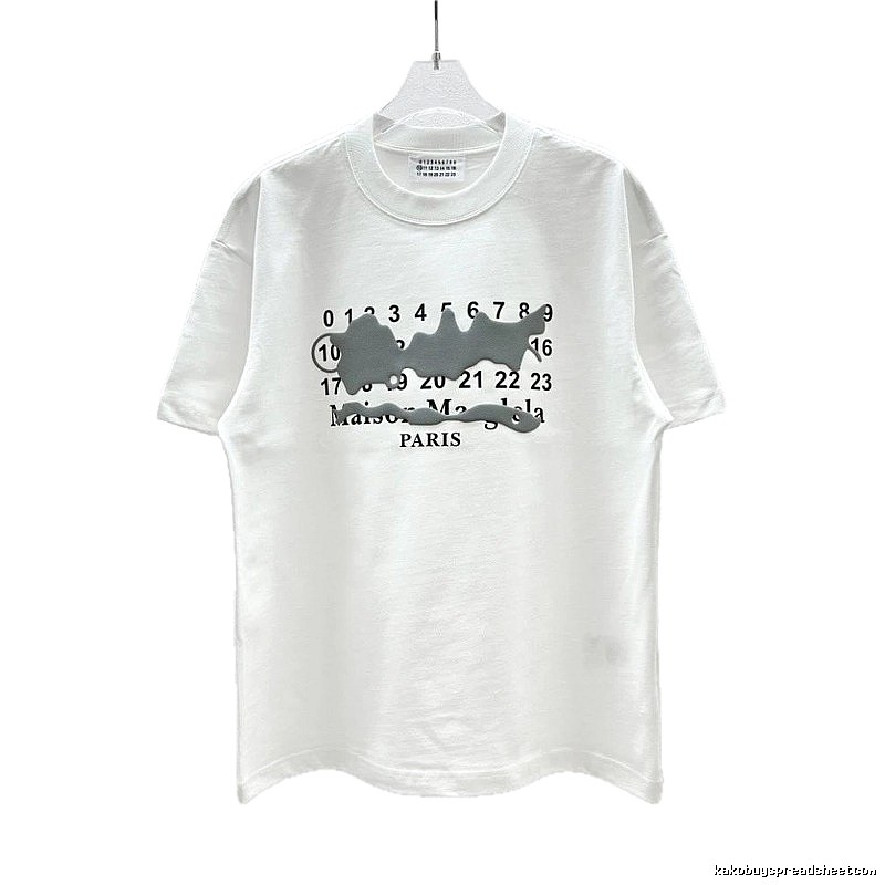 Maison Margiela Digital Graffiti Street Style White T-Shirt