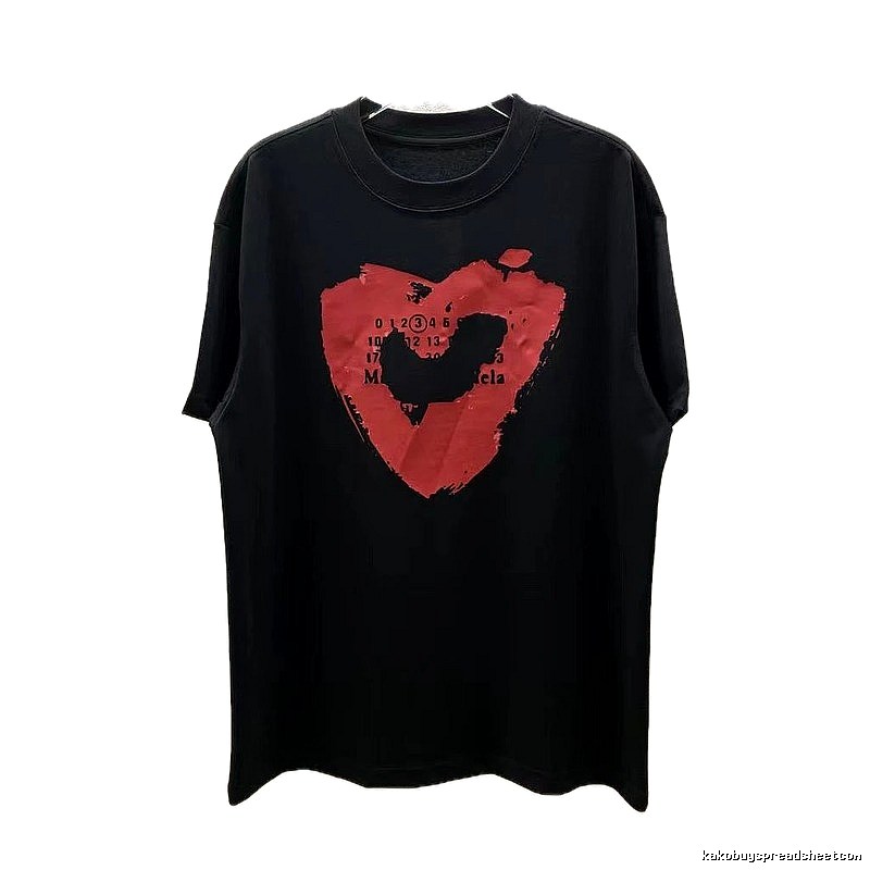 Maison Margiela Heart Print Cool Black T-Shirt
