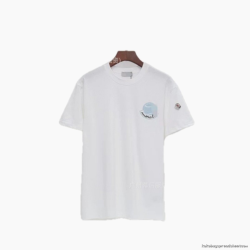 Moncler Embroidered Casual-style White T-Shirt