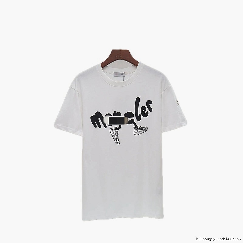 Moncler Graffiti Collection Casual Style White T-Shirt
