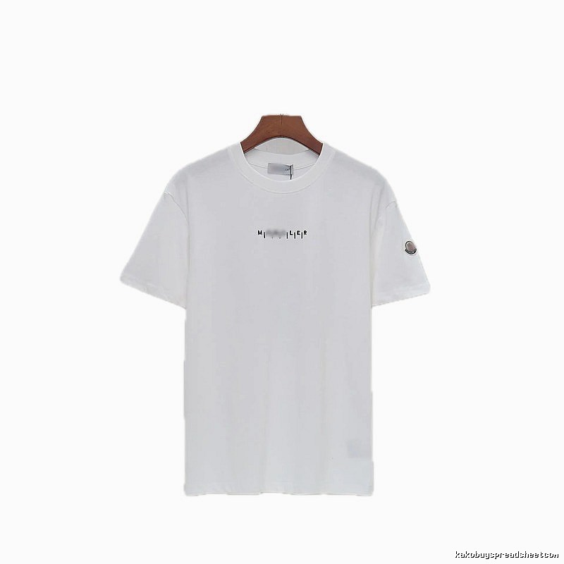 Moncler Letter Print Minimalist Style White T-Shirt