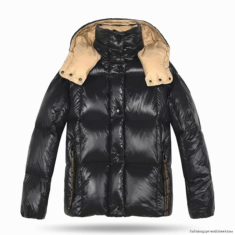 Moncler shiny and stylish black down jacket