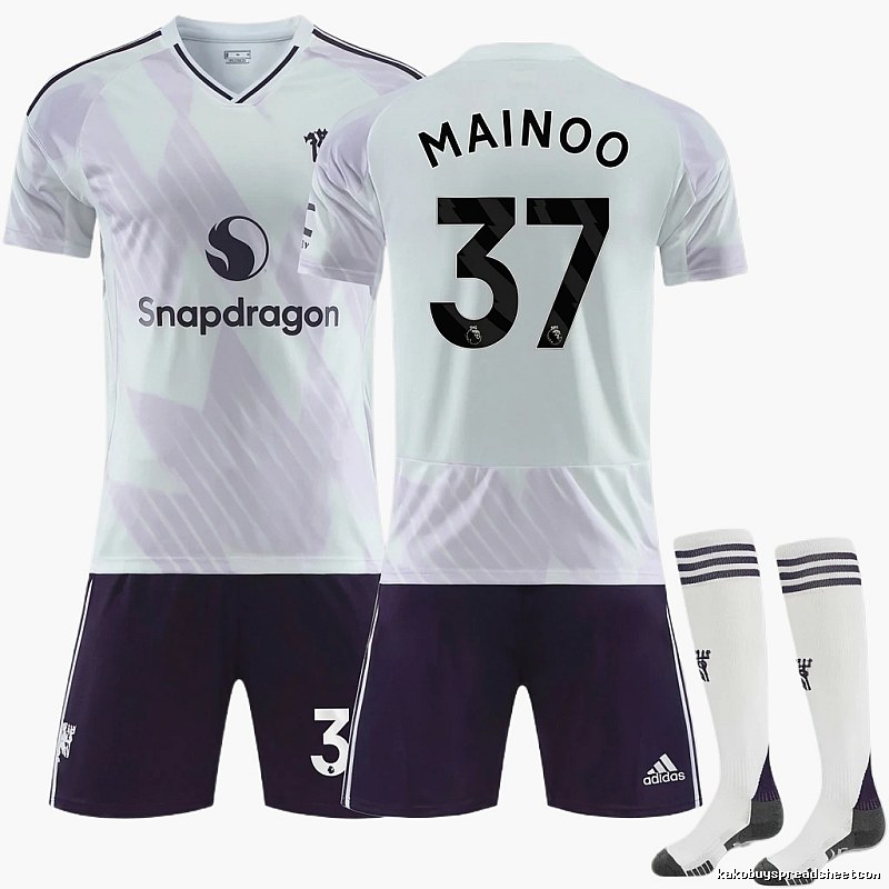 MUFC Sports Style White and Purple Jersey