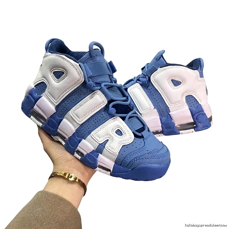 Nike Air More Uptempo Blue and White Athletic Shoes