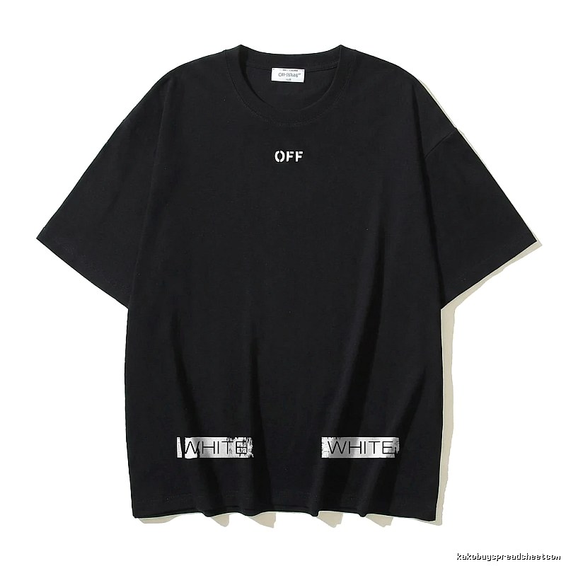 Off-White minimalist style black T-shirt