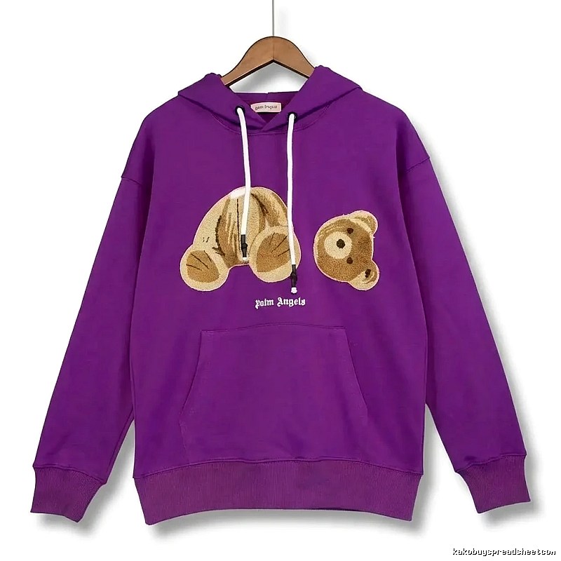 Palm Angels Bear Trend Brand Purple Sweatshirt