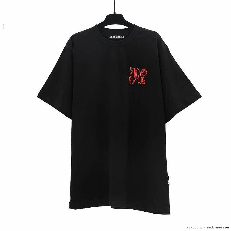 Palm Angels Patterned Logo T-shirt White Palm Tree with Polished Detail