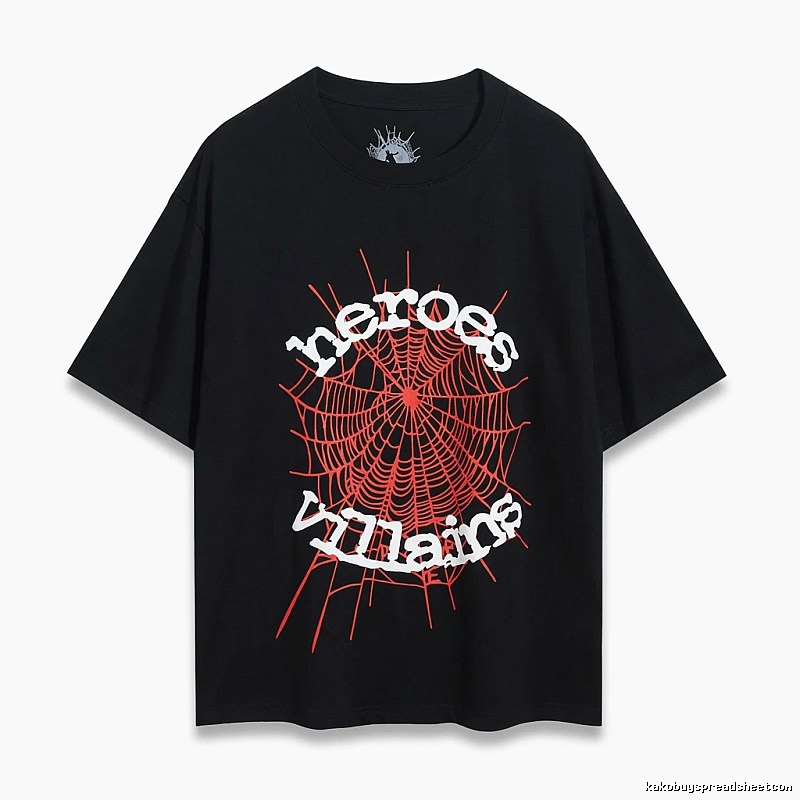 Sp5der Spider Web Style Black T-shirt